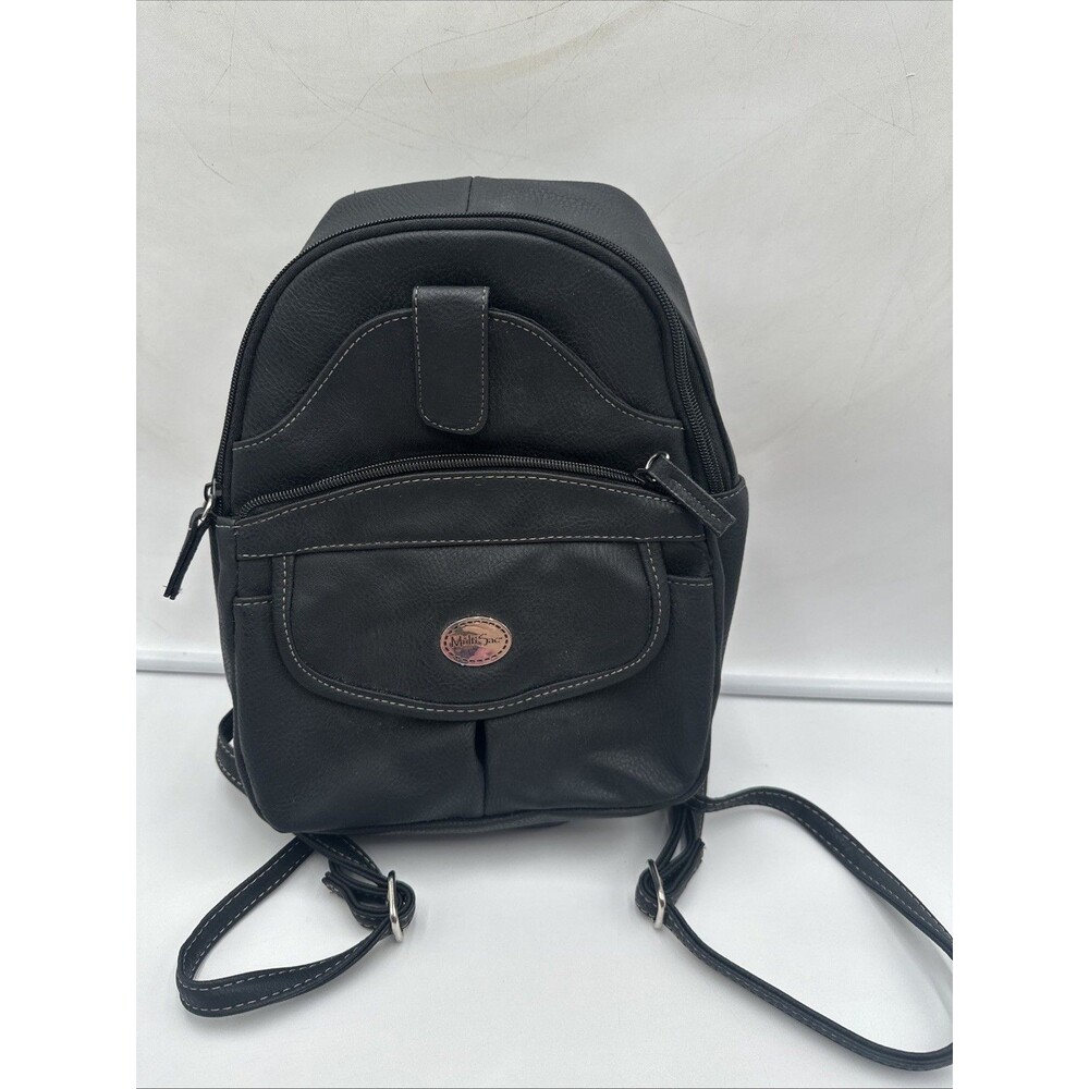 Black Multi Sac Backpack Purse 10”x11”x5”